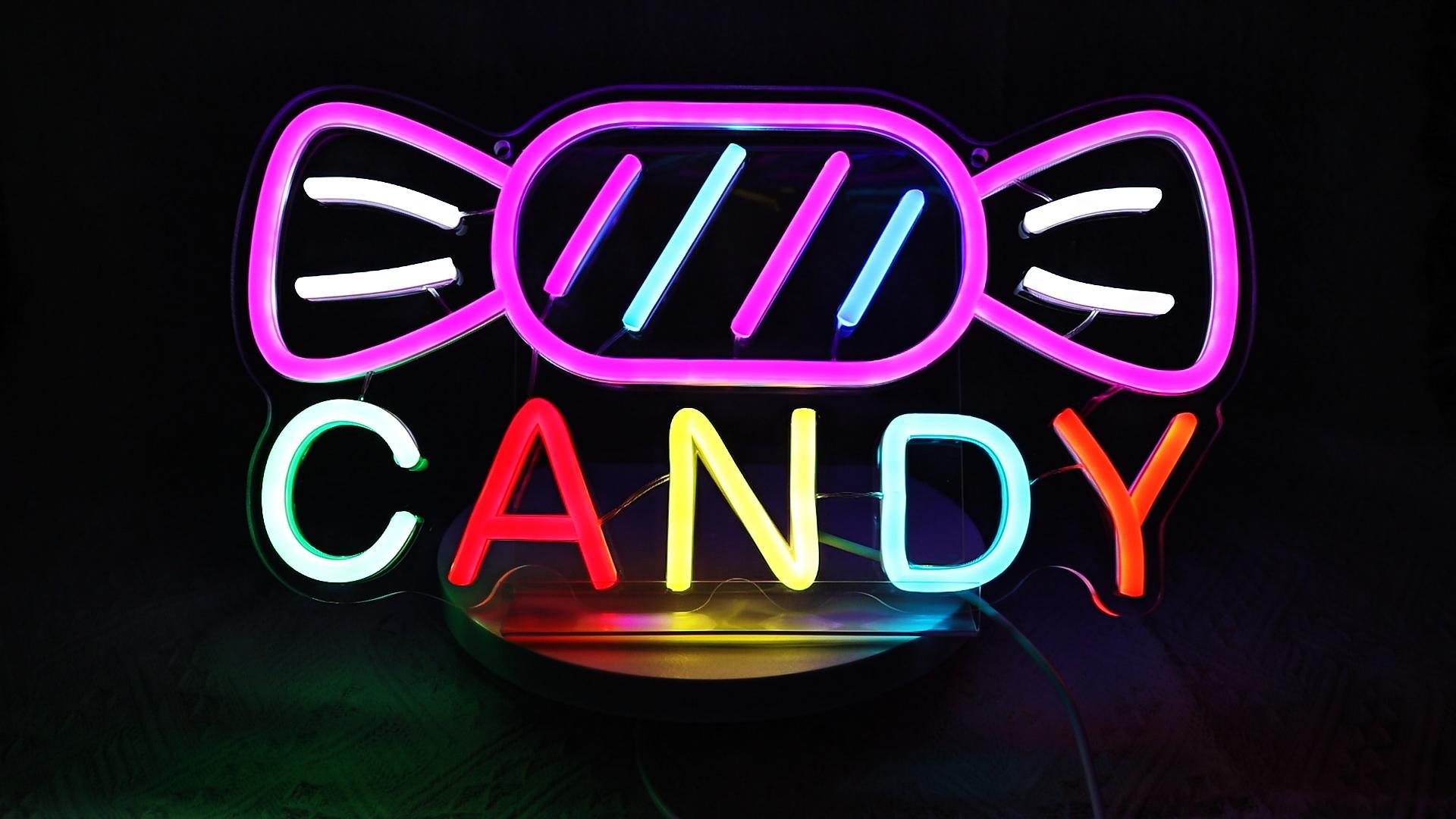 NAIYISI Candy Neon Sign for Wall Decor Candyland Party Decorations