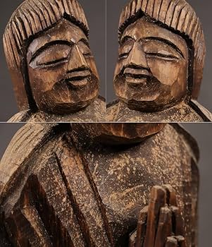 Amazon.co.jp: 木彫 円空仏 高さ67cm / (仏教美術 置物 一刀彫 仏像