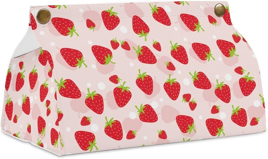 Amazon｜ティッシュケース いちご柄 苺柄 イチゴ柄 ティッシュボックス