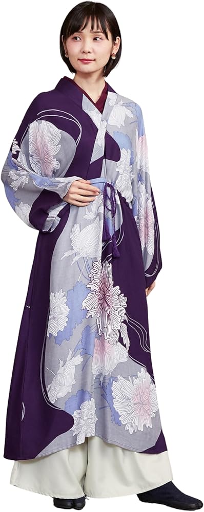 Amazon.co.jp: 【カヤ】花いかだならい ワンピース 和柄 着物風 和服