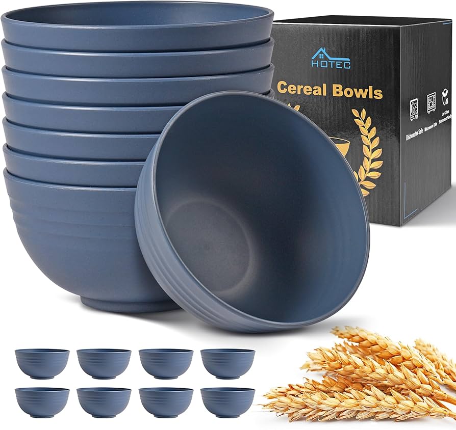 Amazon.com: HOTEC BPA Free Unbreakable Wheat Straw Cereal Bowls