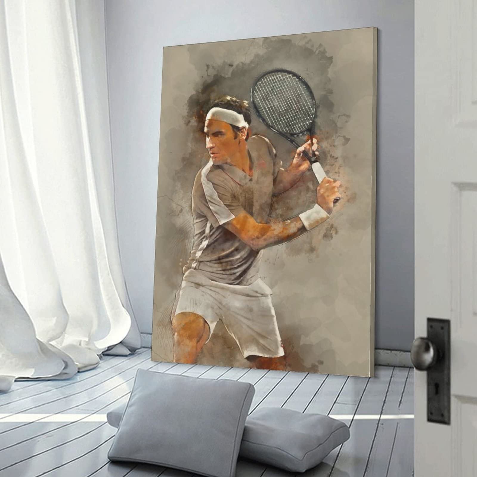 Amazon｜テニス選手ロジャー・フェデラーのキャリアポスターキャンバス