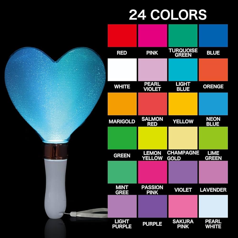 Amazon.co.jp: ペンライト コンサート 星/ハート型 カラーチェンジ 24