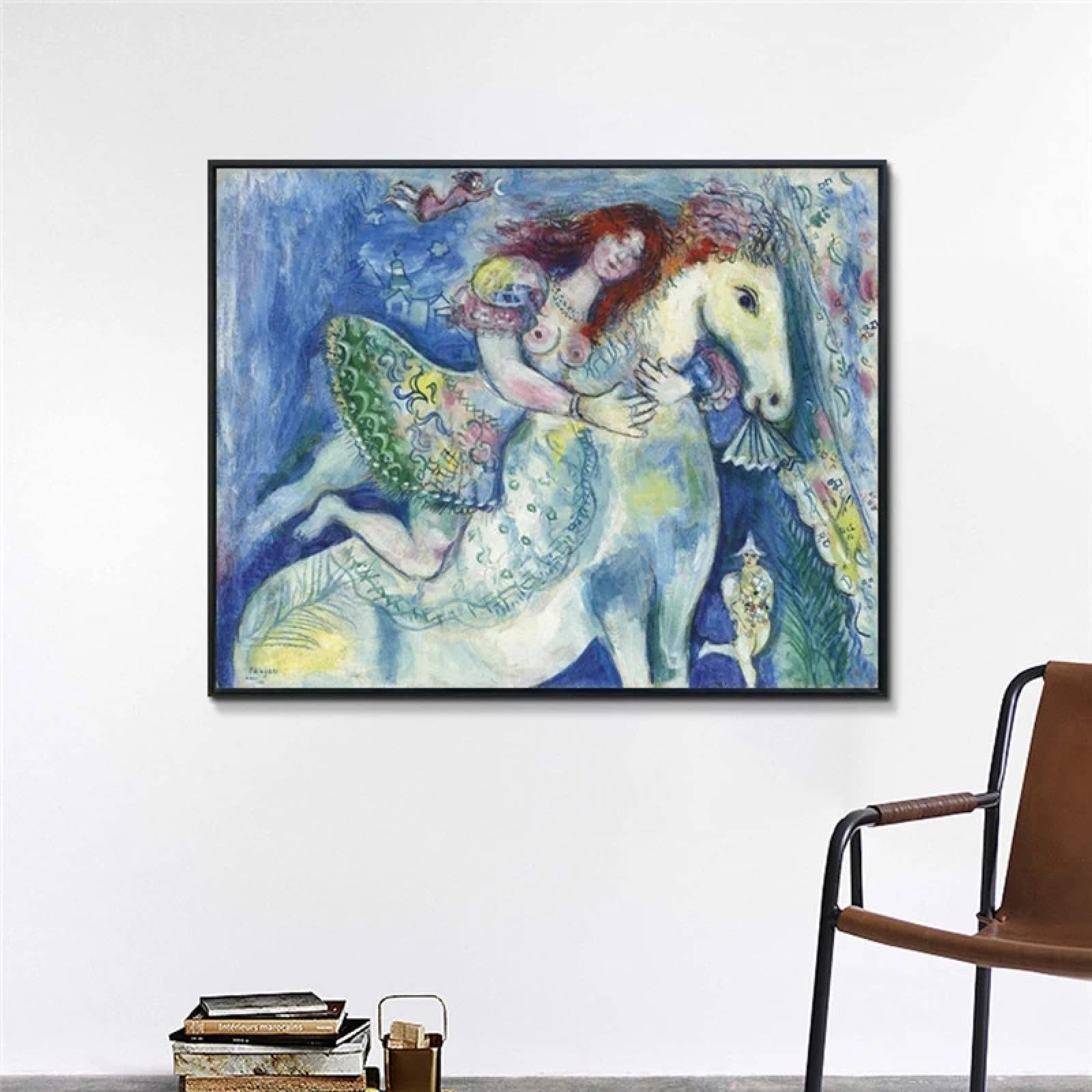 Amazon.co.jp: 馬に乗ったマルク・シャガールのポスター少女抽象