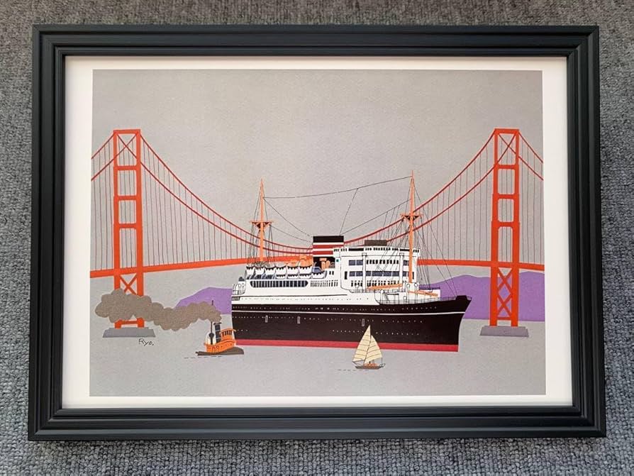 Amazon.co.jp: □柳原良平『秩父丸 日本郵船』 A4サイズ 額入り 貴重