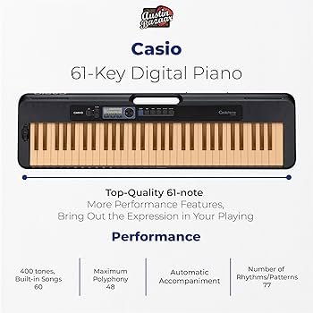 Amazon.com: Casio CT-S300 61-Key Keyboard Bundle with Adjustable