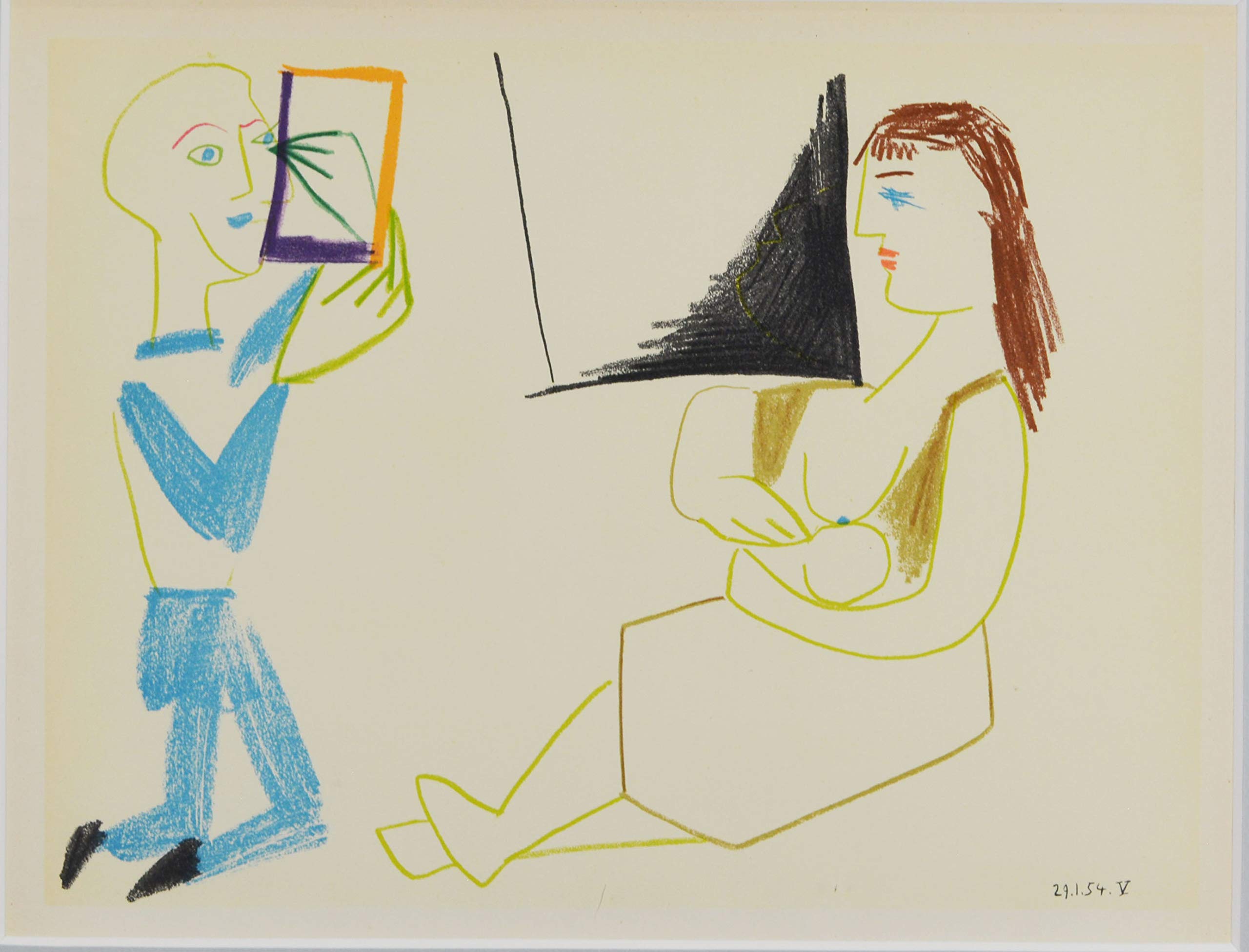 Amazon.co.jp: パブロ ピカソ 『 人間喜劇 より Ⅸ 』 絵画 本 版画