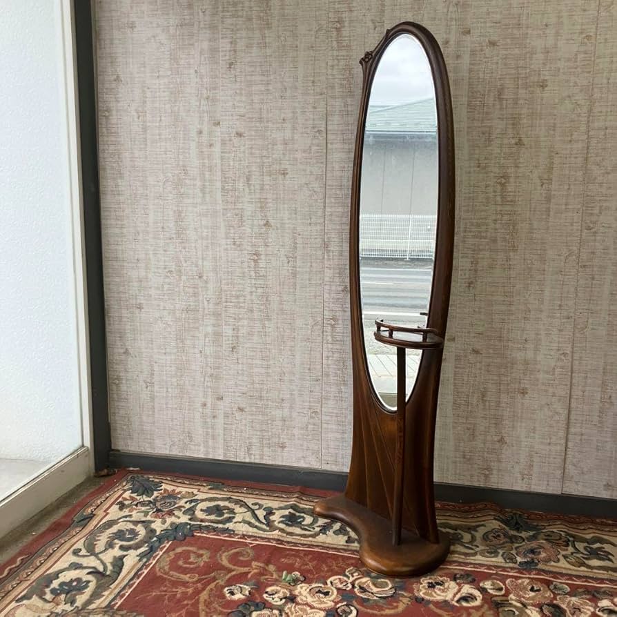 Amazon.co.jp: 昭和レトロ 松永工房 カンティーニュ 木製姿見 全身鏡