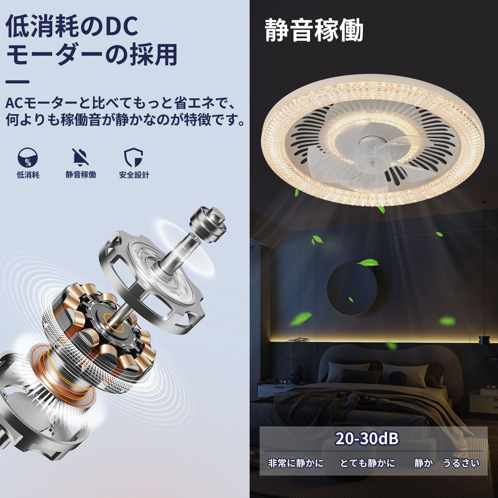 Amazon.co.jp : シーリングファンライト ZXhome 50cm 扇風機 一台二役
