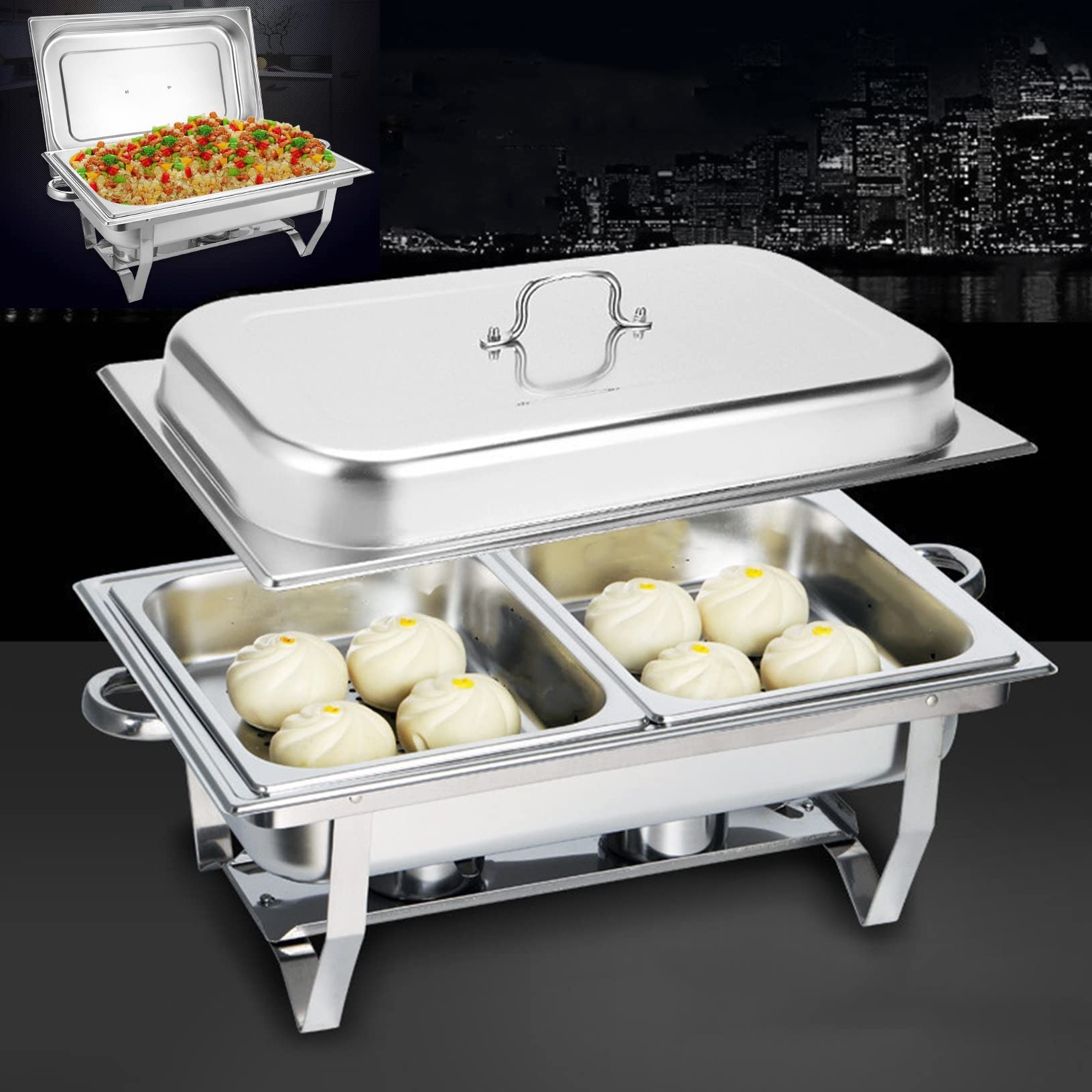 Amazon.co.jp: チェーフィングディッシュ 保温器 9 L サーバー&フード