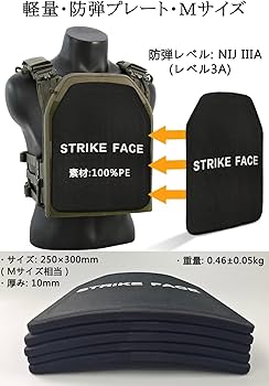 Amazon | [TWINFALCONS] 防弾プレート NIJ IIIA 実物 PE素材 2枚セット