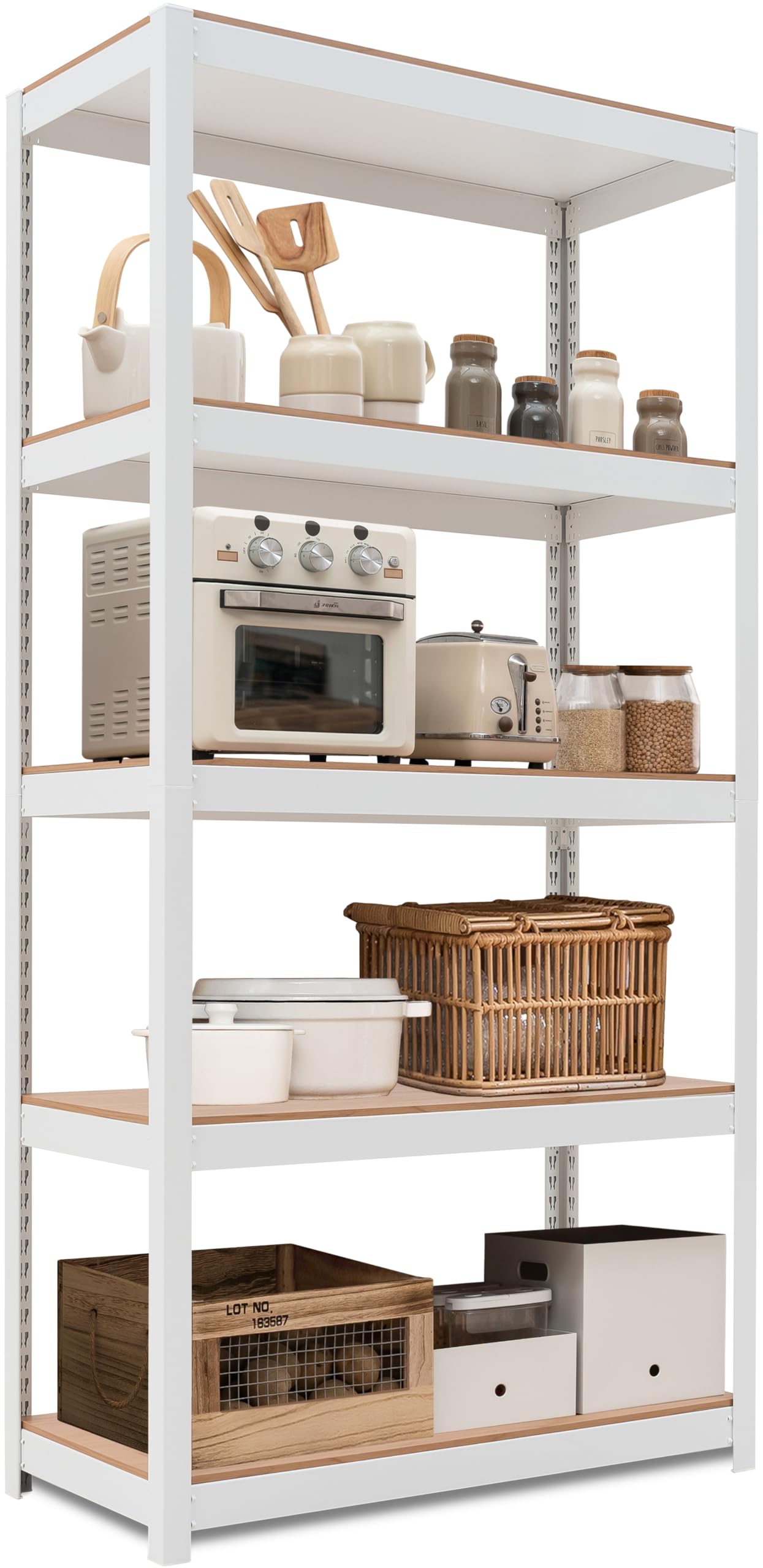 Amazon｜HOMEDANT House 組立簡単 ラミネート スチールラック キッチン