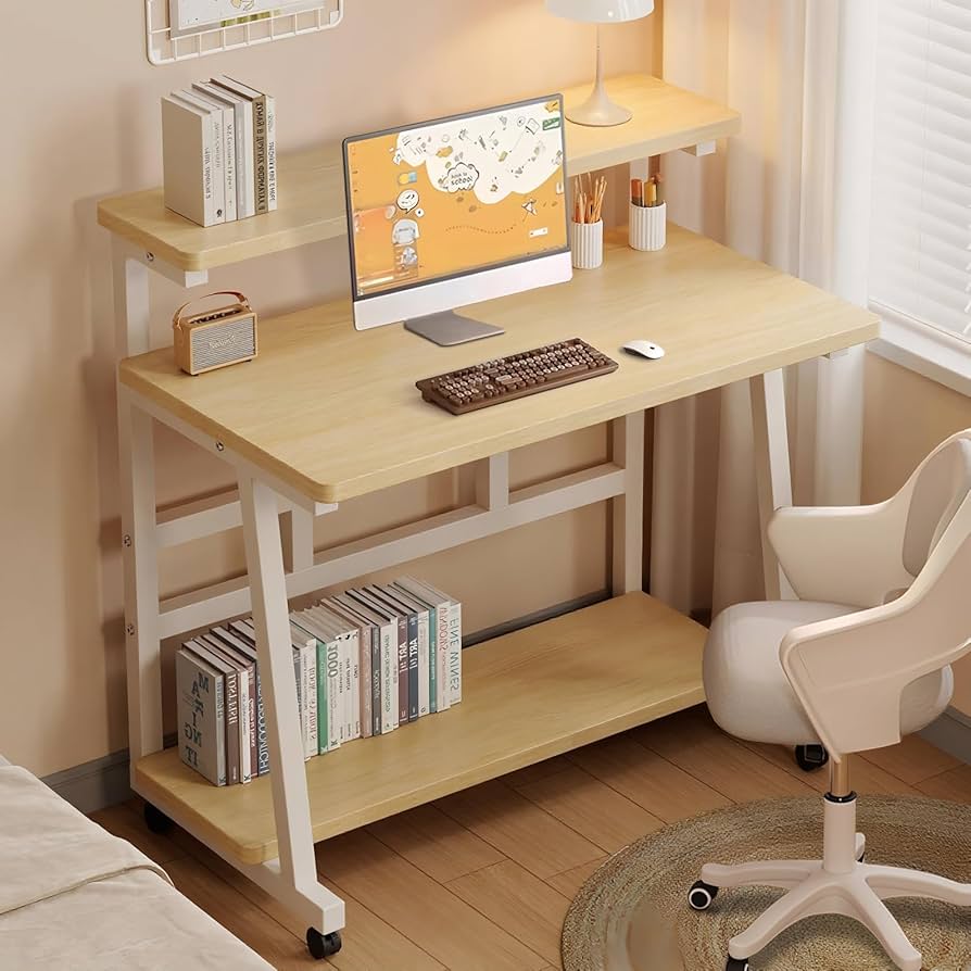 Amazon | GIGIGETパソコンデスク コンパクト オフィスデスク 3段