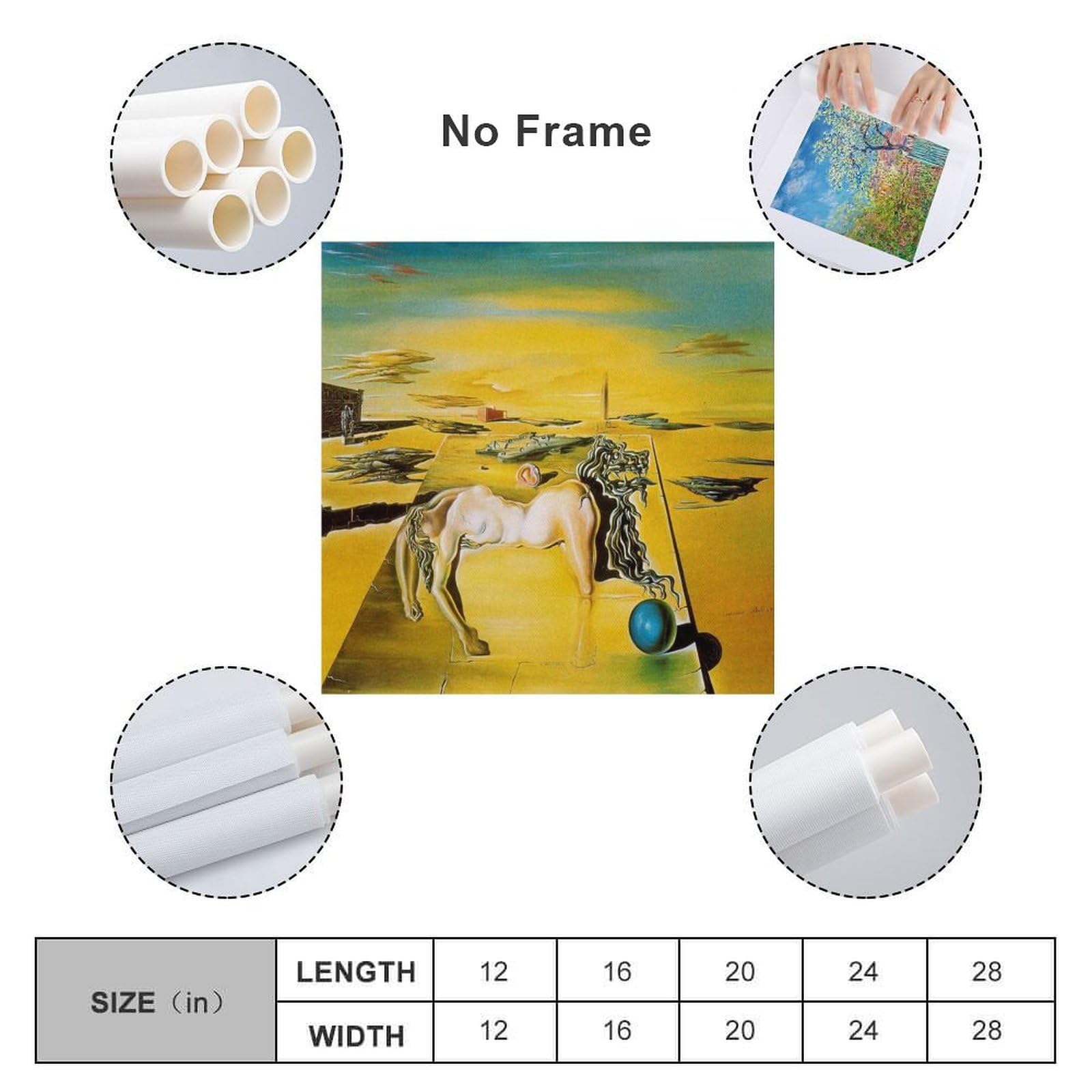 Amazon.co.jp: サルバドール・ダリ「姿の見えない眠る人、馬、獅子