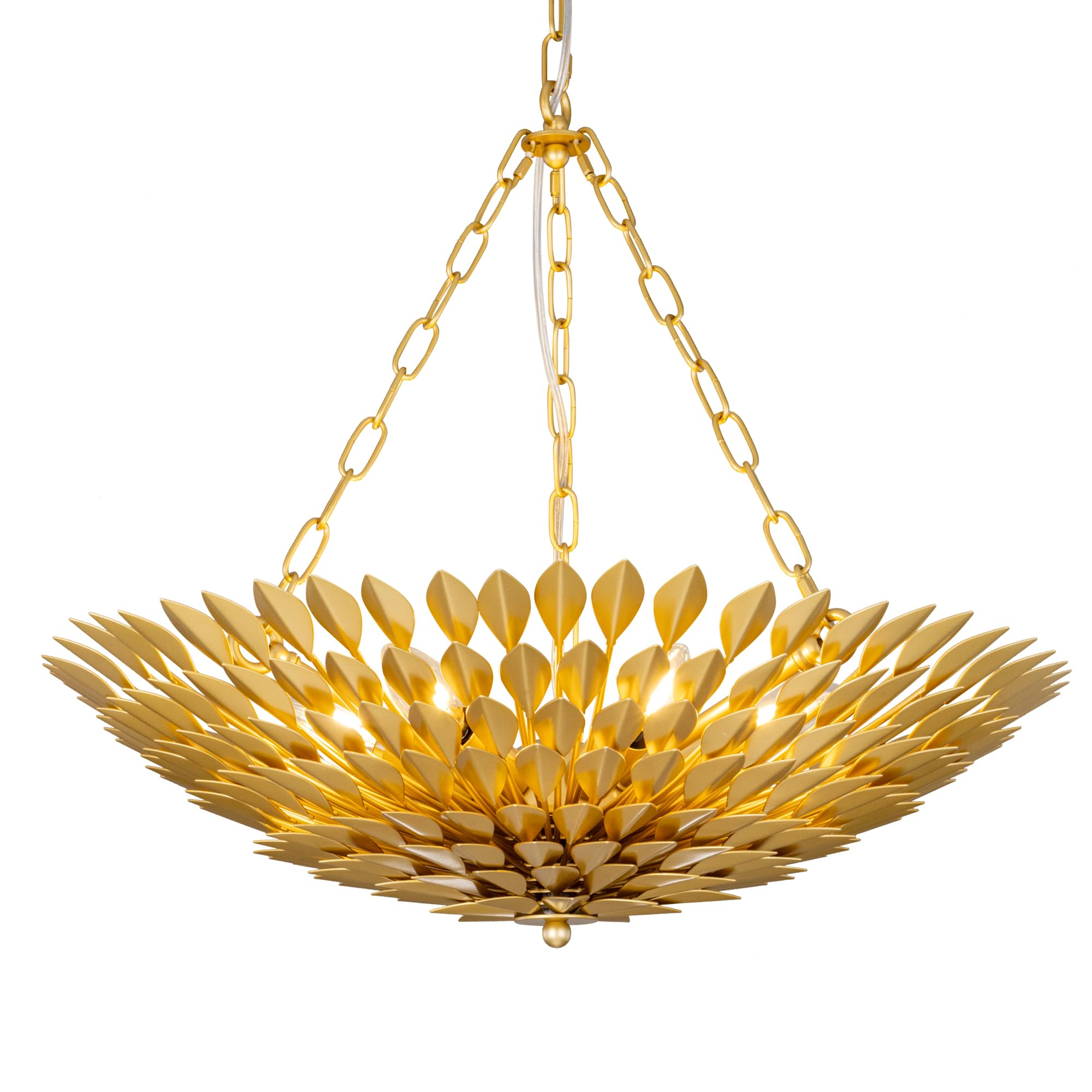 Amazon.com: TOCHIC Gold Leaf Chandelier, 6 Lights Farmhouse