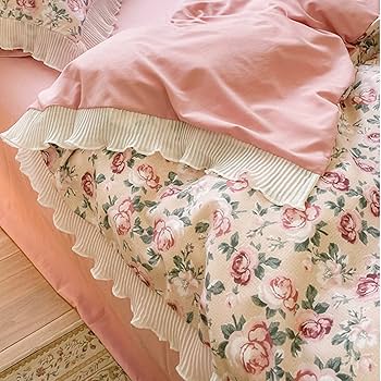 Amazon｜[OceanMap] 布団カバー4点セット 姫系 ローズ 薔薇柄 花柄