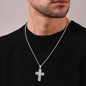 Amazon.com: 925 Sterling Silver Orthodox Cross Necklace Chain 20