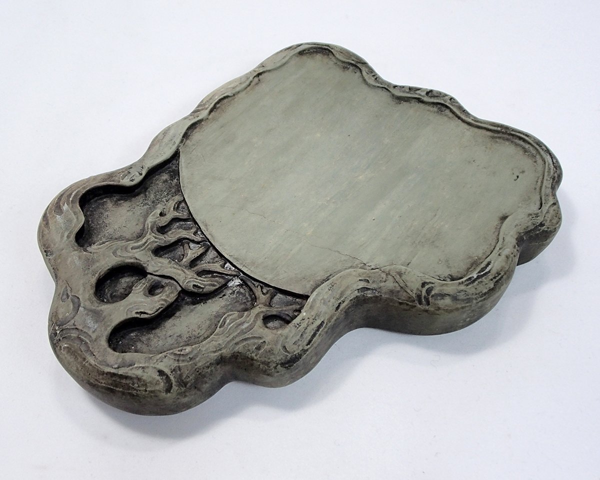 Amazon | 硯石 端渓硯 緑端樹根硯 7.2吋 （180×140×30mm） | 硯