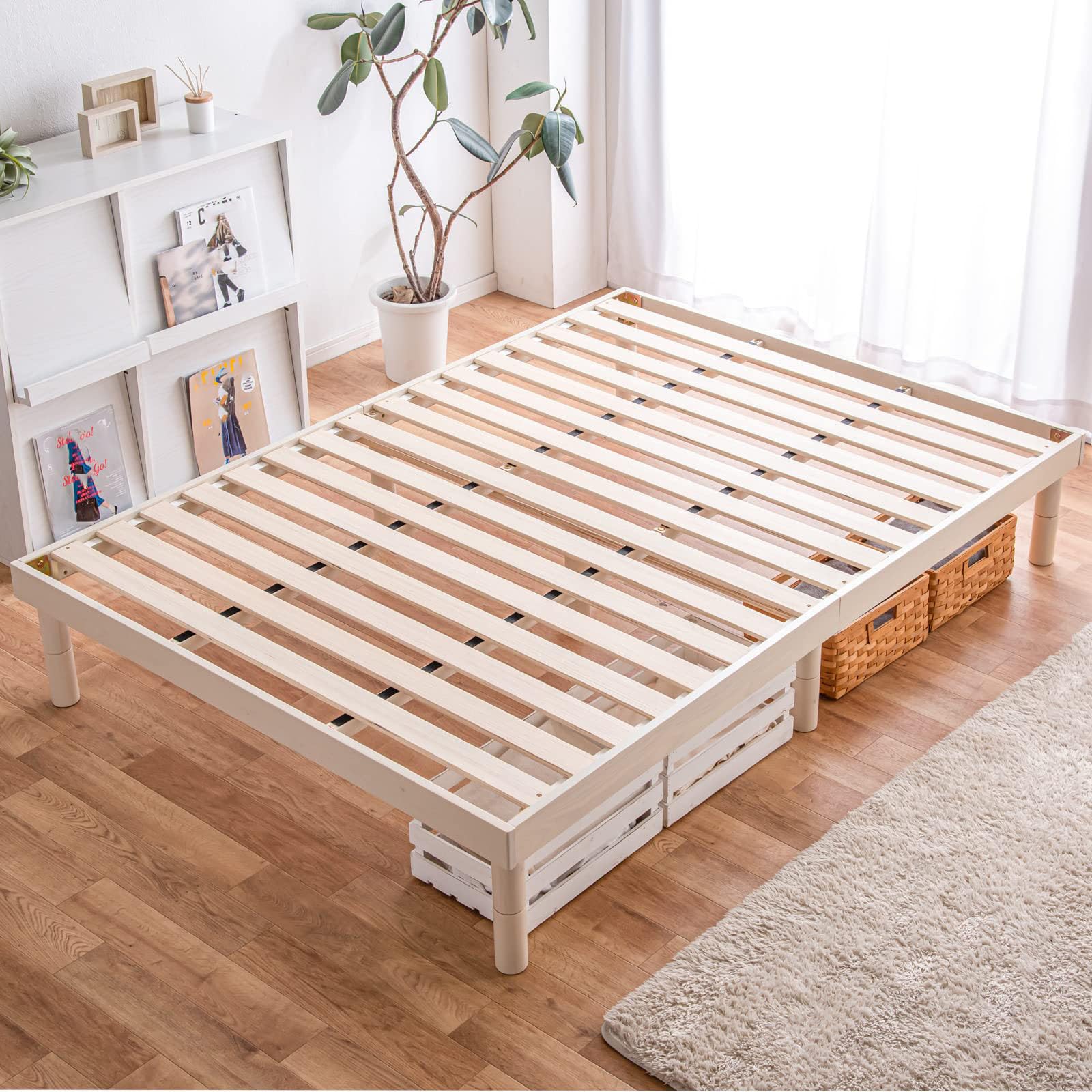 Amazon｜ベッド シングル すのこベッド 北欧パイン 3段階高さ調節 耐
