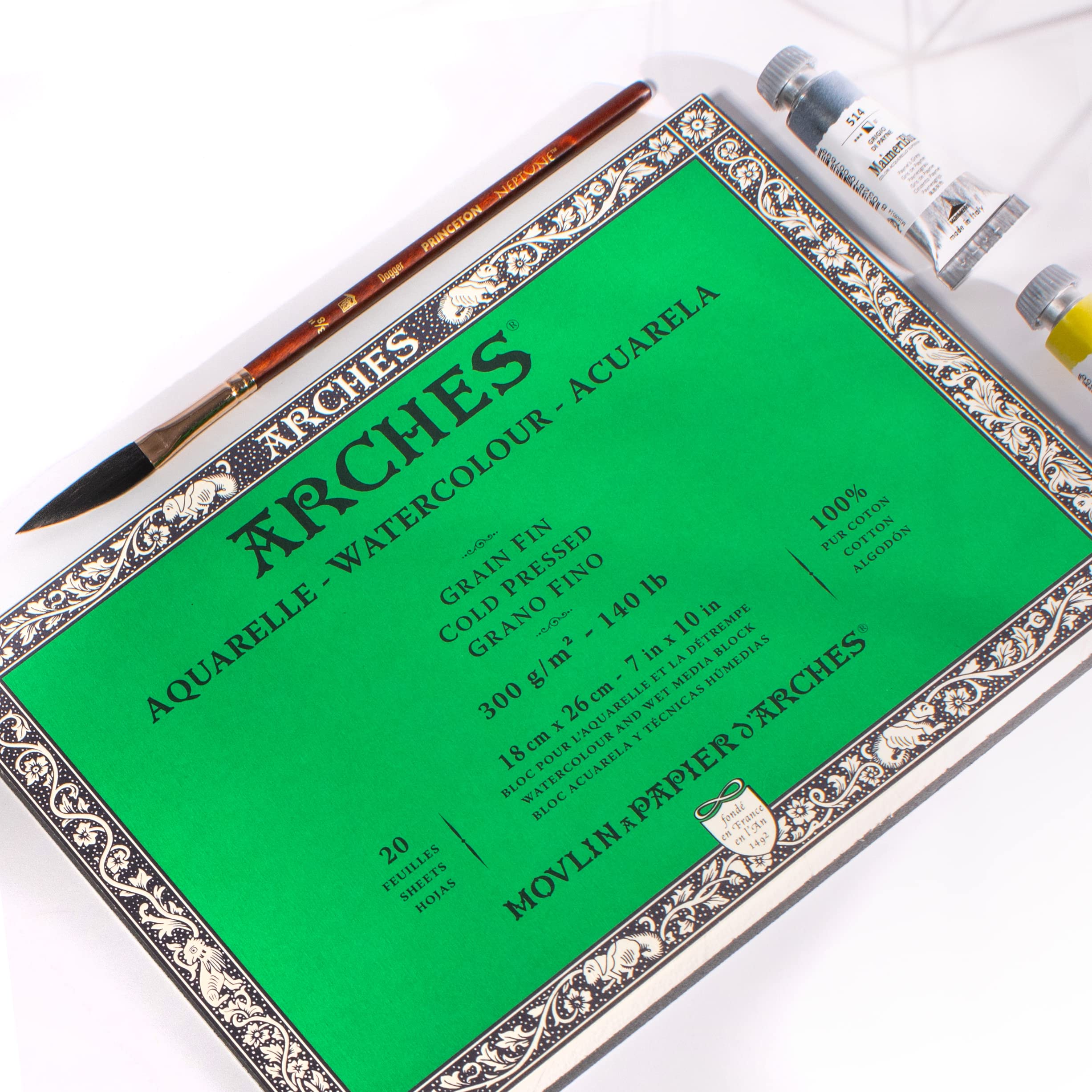 Amazon.co.jp: Arches アルシュ 水彩紙 ブロック 300g細目18X26 20枚