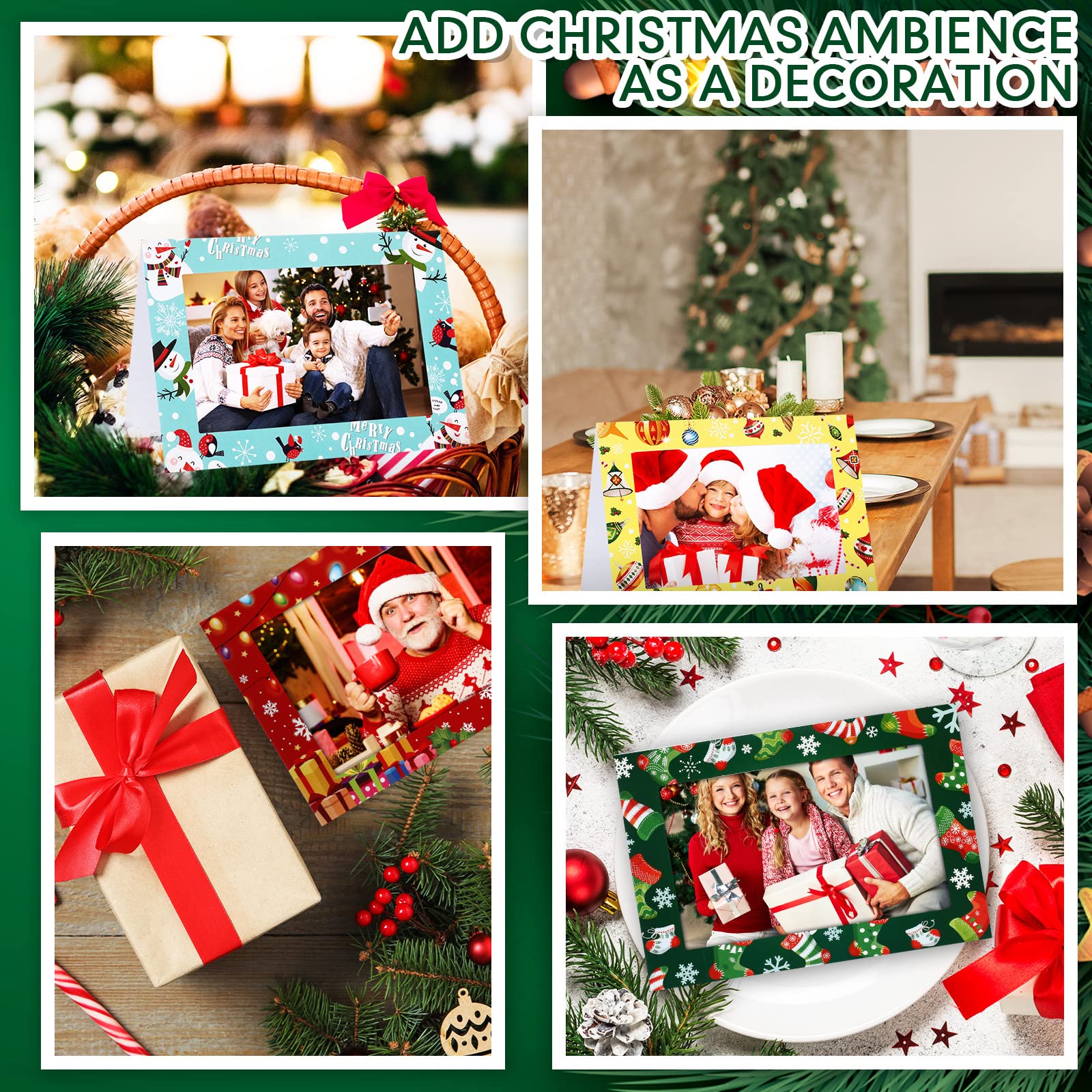 Amazon | Remerry クリスマスフォトフレームカード 72枚パック 4 x 6