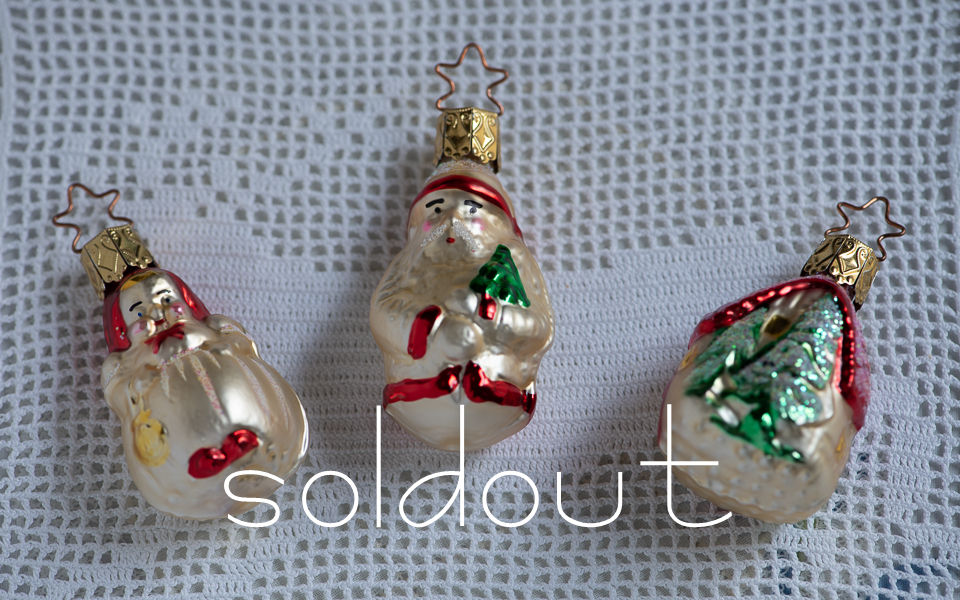 インゲグラス ヴィンテージのクリスマスオーナメント3個セット(Inge