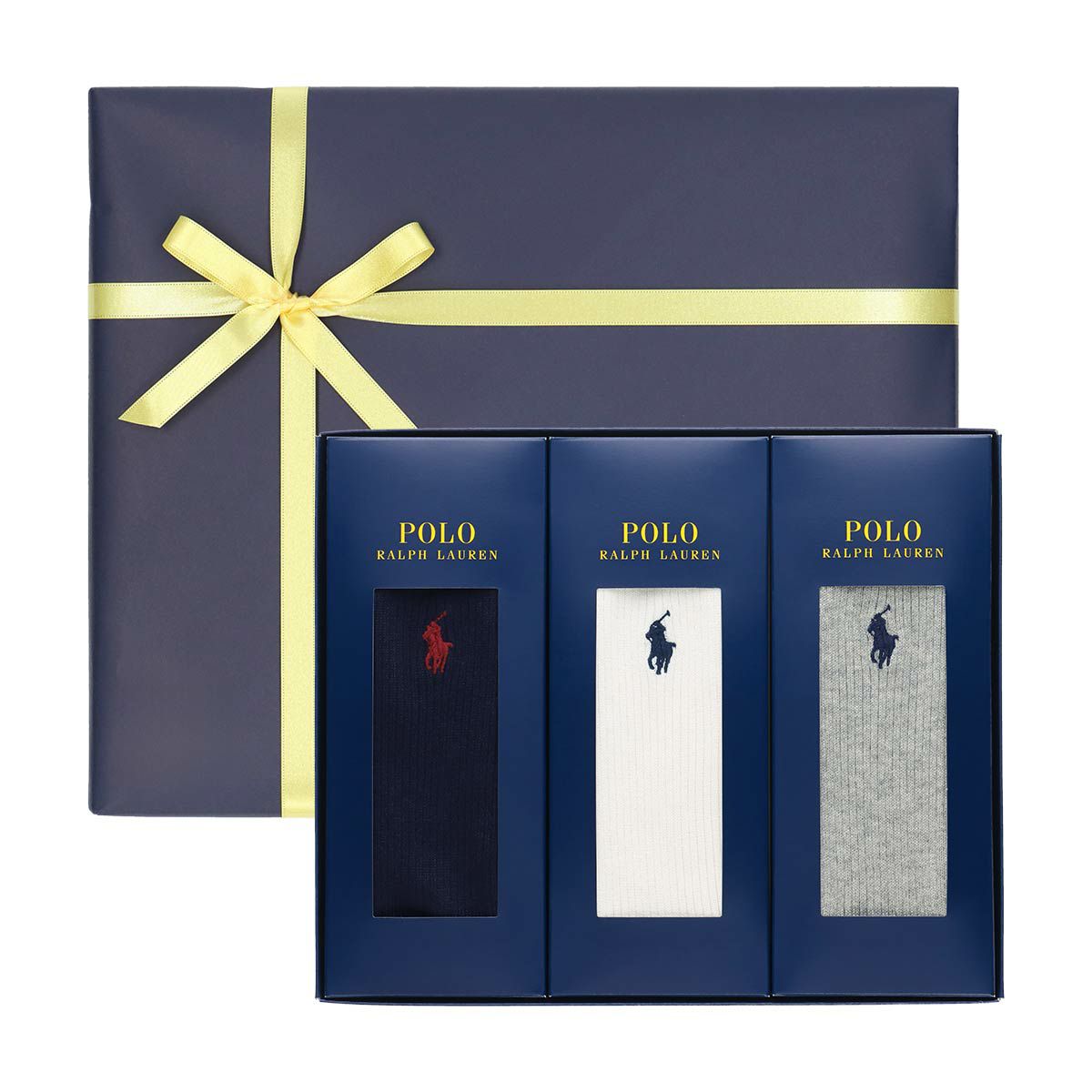 POLO RALPH LAUREN 2足セット手提げ紙袋付き 箱入り ギフトセット 綿混