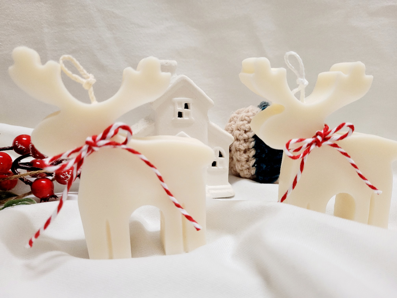 トナカイ・クリスマスキャンドル(2xReindeer)インテリア・ギフト☆2個