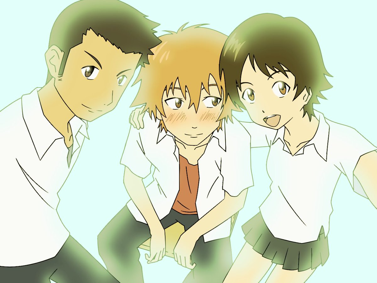 功介と千昭と真琴を描いてみた。 （アニメ『時をかける少女』より