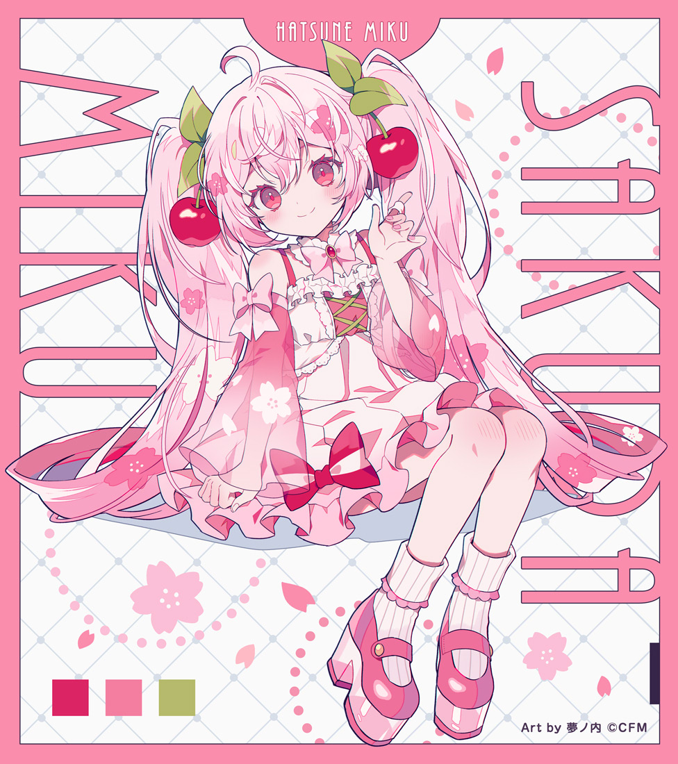桜ミクちゃんの全体イラストはこちら🌸