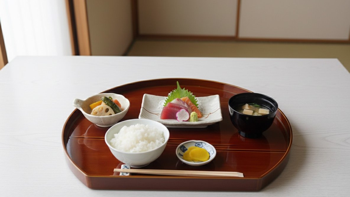 春慶塗 会席膳 5枚組】 檜を曲げの技術を使い半月をかたどった逸品です