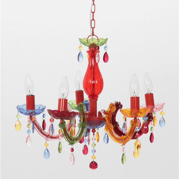 不二貿易 78970 シャンデリア5灯 NS-120097 レッド | 激安の新品・型