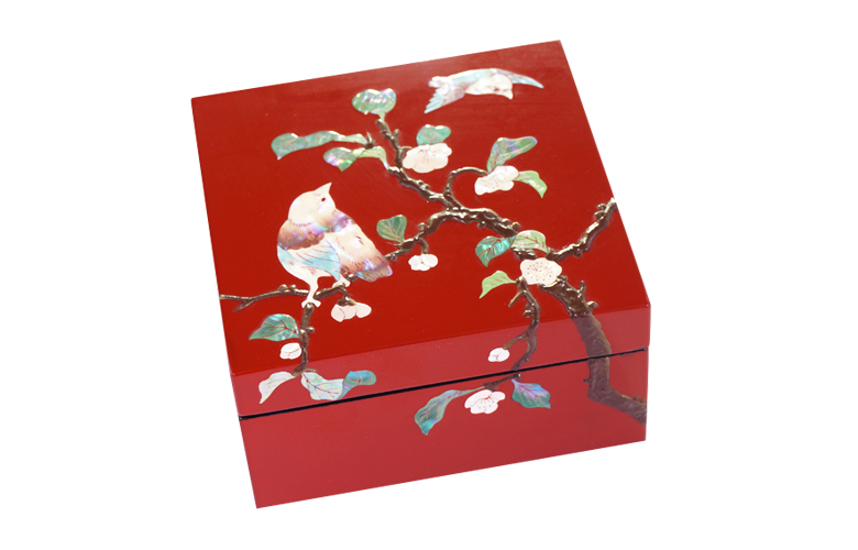 錆絵小箱 花鳥図 | 武蔵川工房