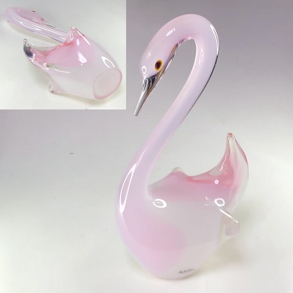 マルティグラスピンク白鳥スワン : 昭和レトロガラス食器雑貨通販