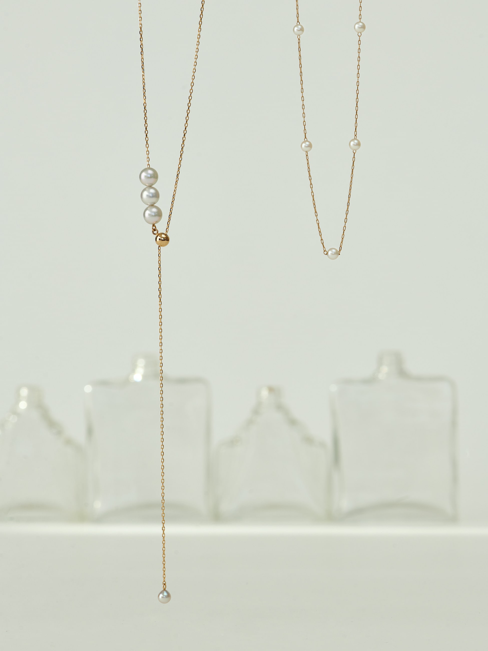 フローティング アコヤパール チェーン ネックレス（3mm）｜MIZUKI