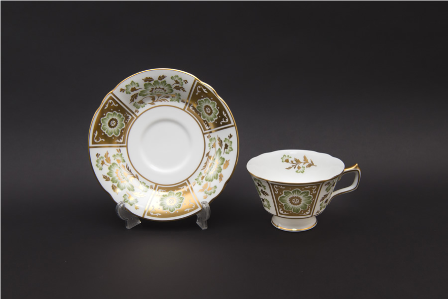 ロイヤル・クラウン・ダービー グリーンダービーパネル ティーカップ