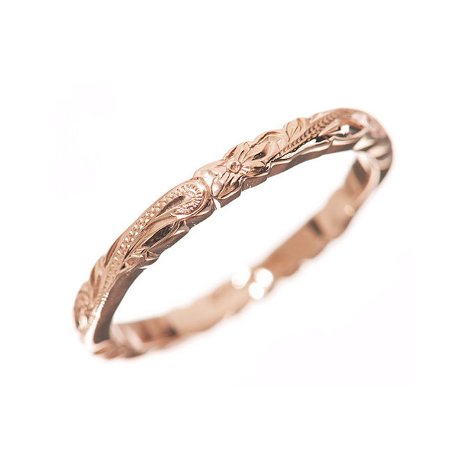 ハワイアンジュエリー/K14PG/トラディショナルリング/OE/Cutoutedge