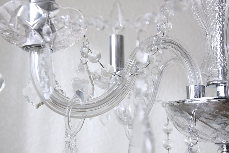 クリスタルガラス シャンデリア(5灯)｜アンティーク家具・照明の専門店