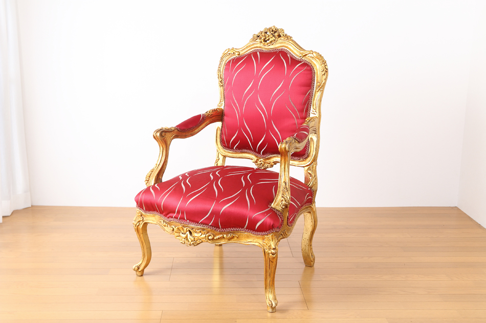 ルイ15世Louis XVスタイル ゴールドギルト ジェントルマンズチェア