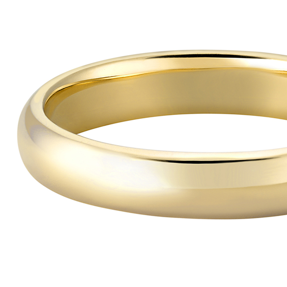 K18 カラーゴールドリング〕K18 リング イエローゴールド (幅約3.5mm