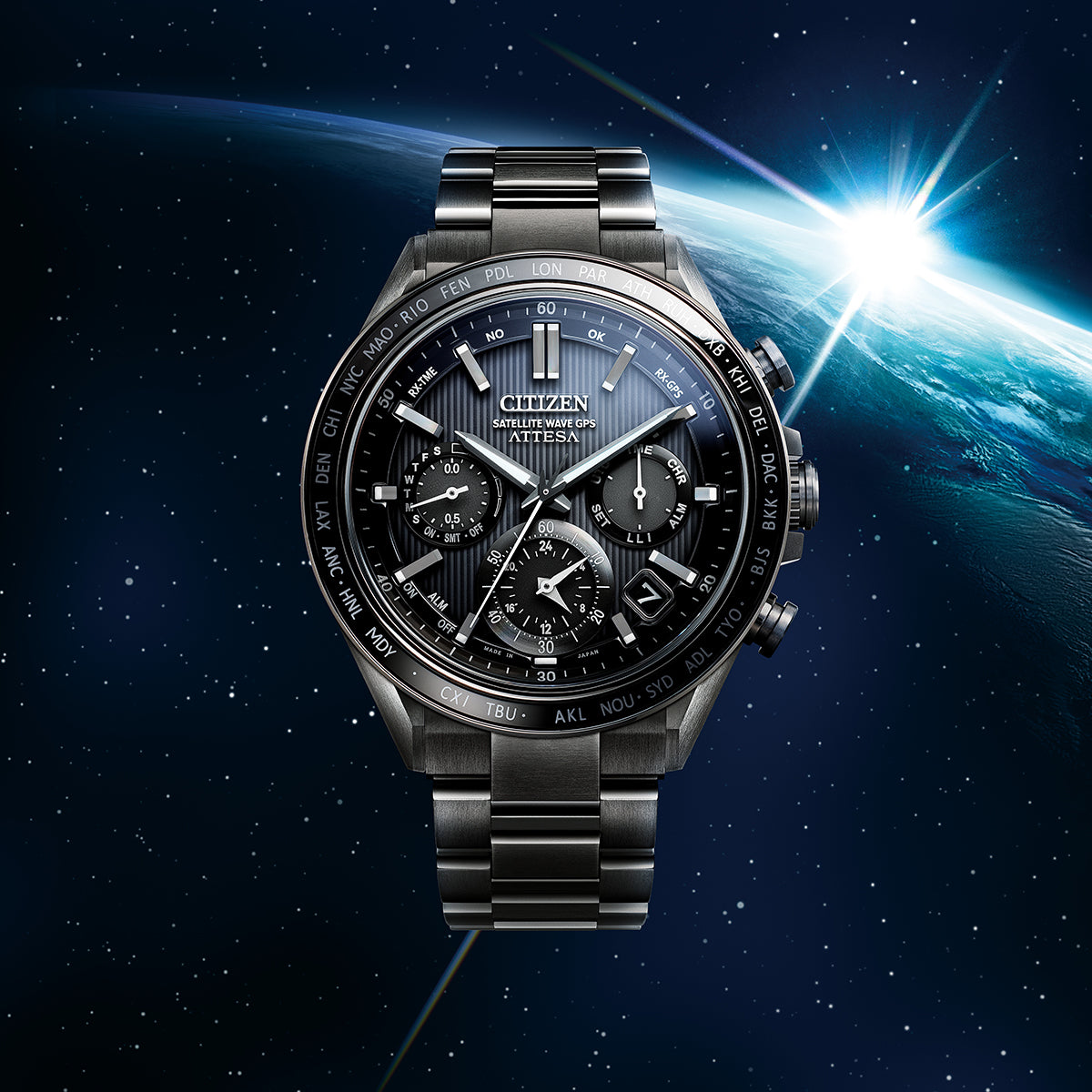 シチズン アテッサ アクトライン ブラックチタン CC4055-65E メンズ