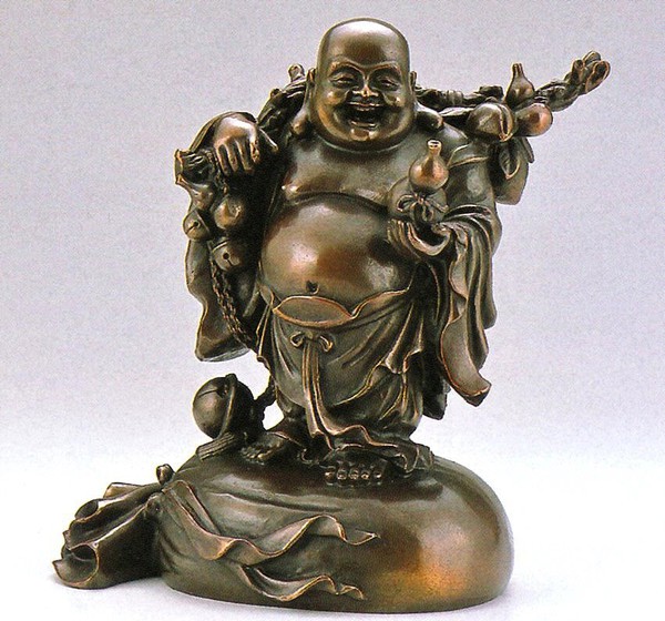 楽天市場】布袋様の置物 軍配布袋18号 越井栄山作品 高岡銅器 送料無料