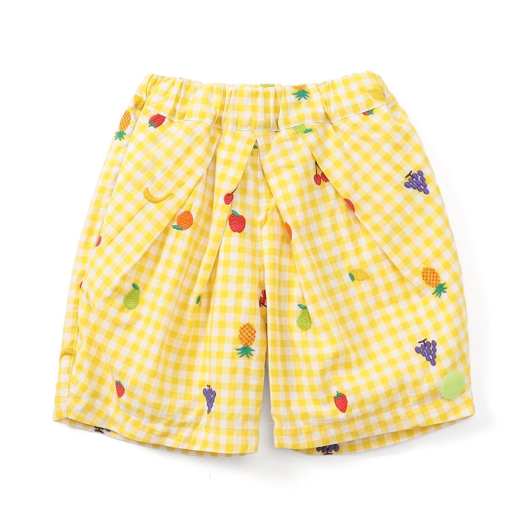 BIT'Z（ビッツ） 子供服 フルーツとベジタブルの刺繍柄チェックパンツ