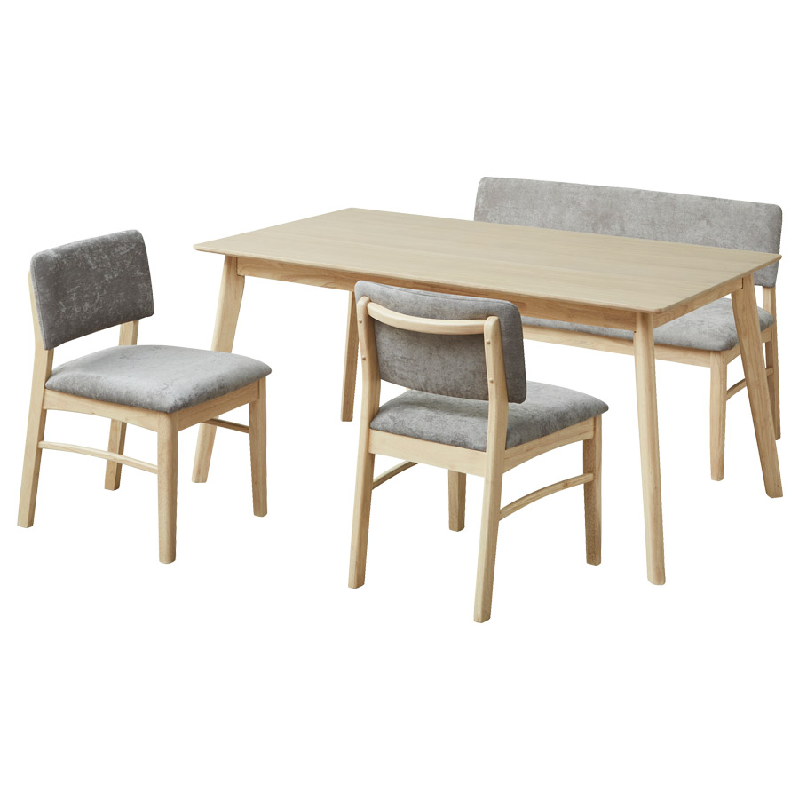 ダイニングテーブルセット ベンチ 150cm 北欧 ブラウン ナチュラル 4点