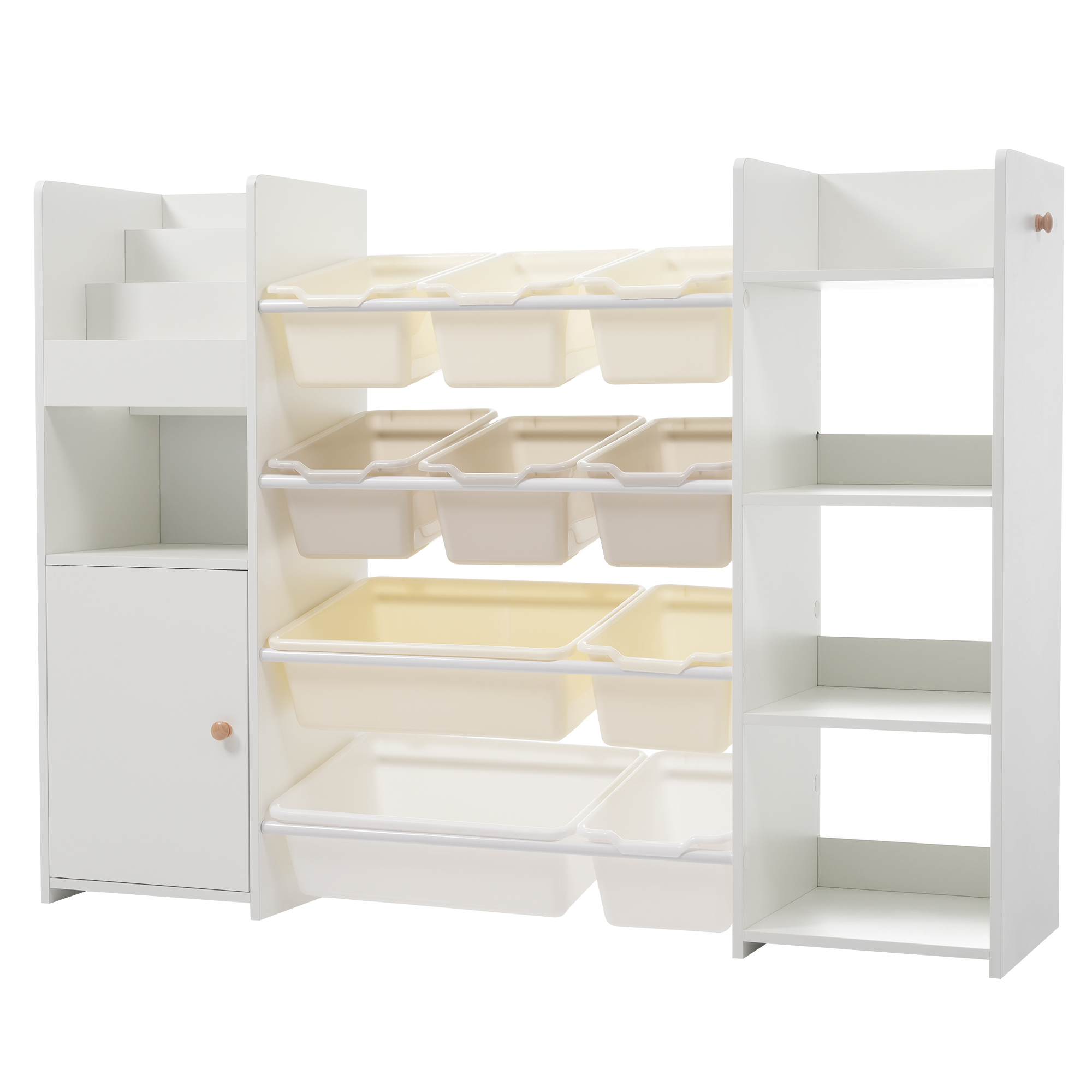 BTM 【2/25限定全店P5倍！】おもちゃ収納 木製 幅118cm 収納棚 大容量