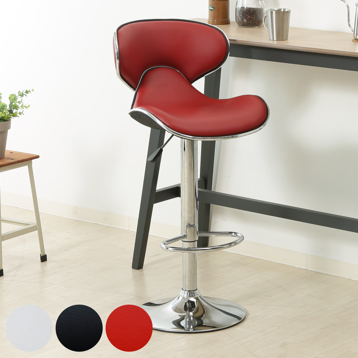 不二貿易（Fuji Boeki） カウンターチェア 座面高61〜82cm ハイチェア