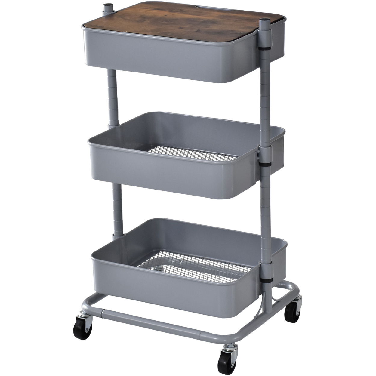 DORIS（ドリス） 天板付きワゴン キッチンワゴン 3段 キャスター付き