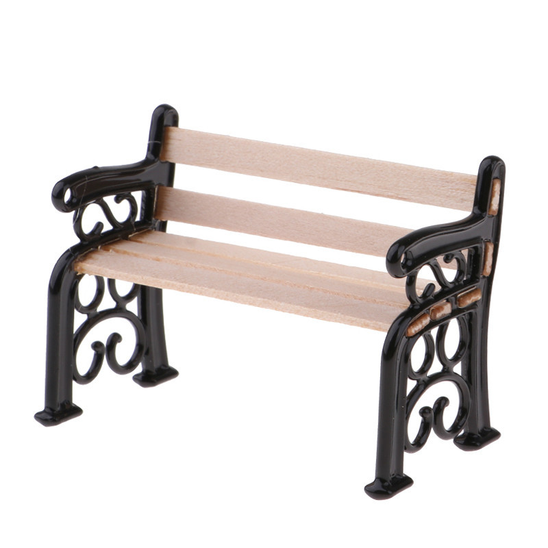 ミニチュア 雑貨 木製ベンチ 木製 イス ガーデンチェア ドールハウス