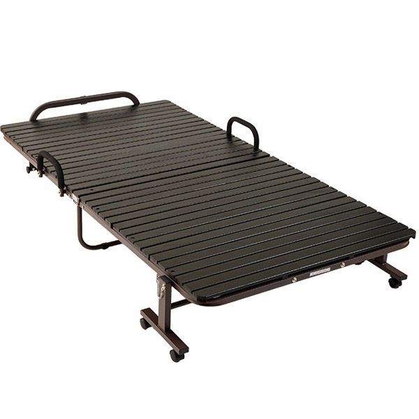 折りたたみベッド シングル すのこベッド 手すり付き 収納 ベッド