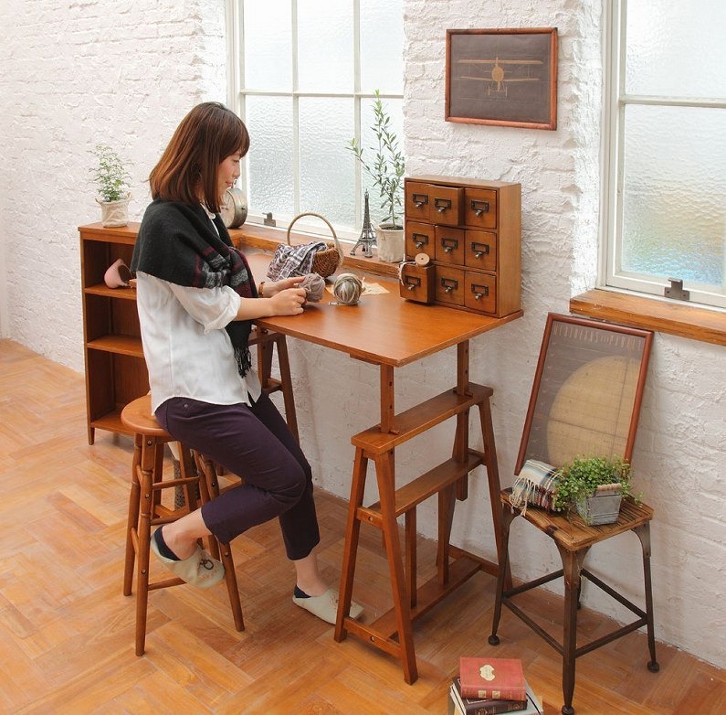 ICHIBA（市場） スツール ハイスツール 高さ60cm 木製 椅子 チェア